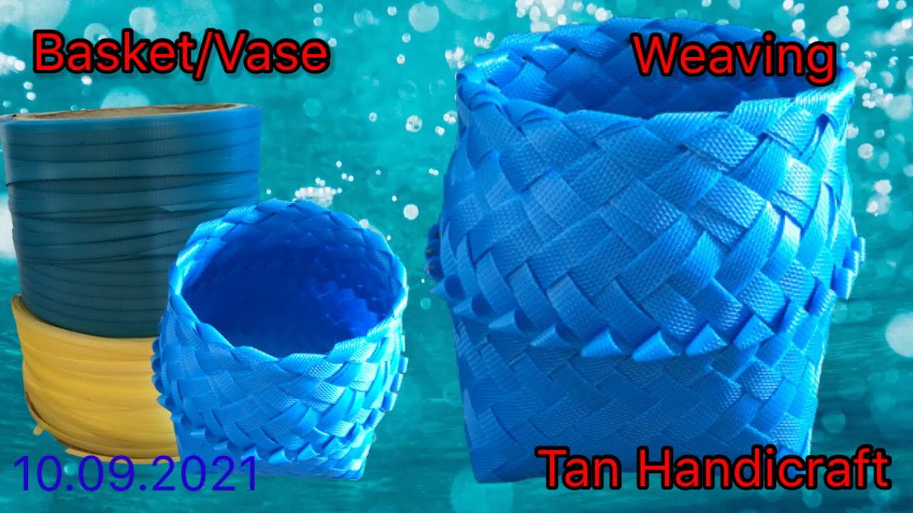 Tutorial ke 435 - Weaving Basket / Vase ( Strapping Band )