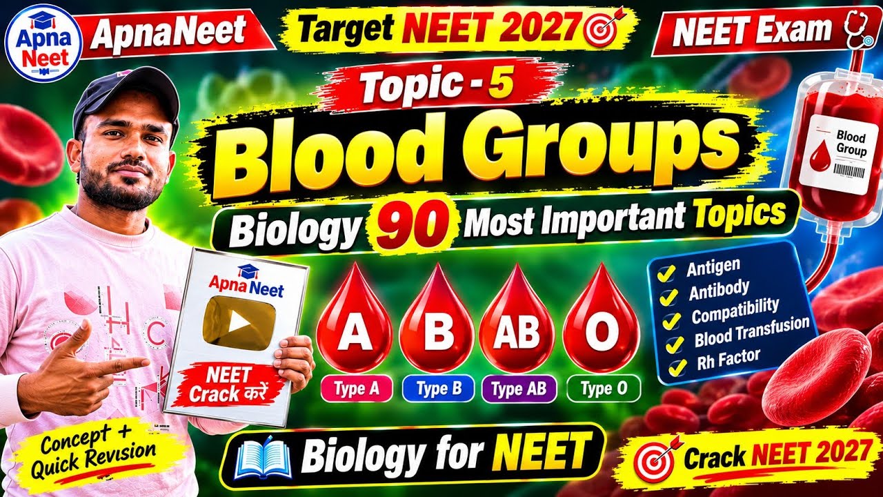 Topic-5 Blood Groups|Part -2|Biology 90 Most Important topics#neet2026#biology #neet (@ApnaNeet)