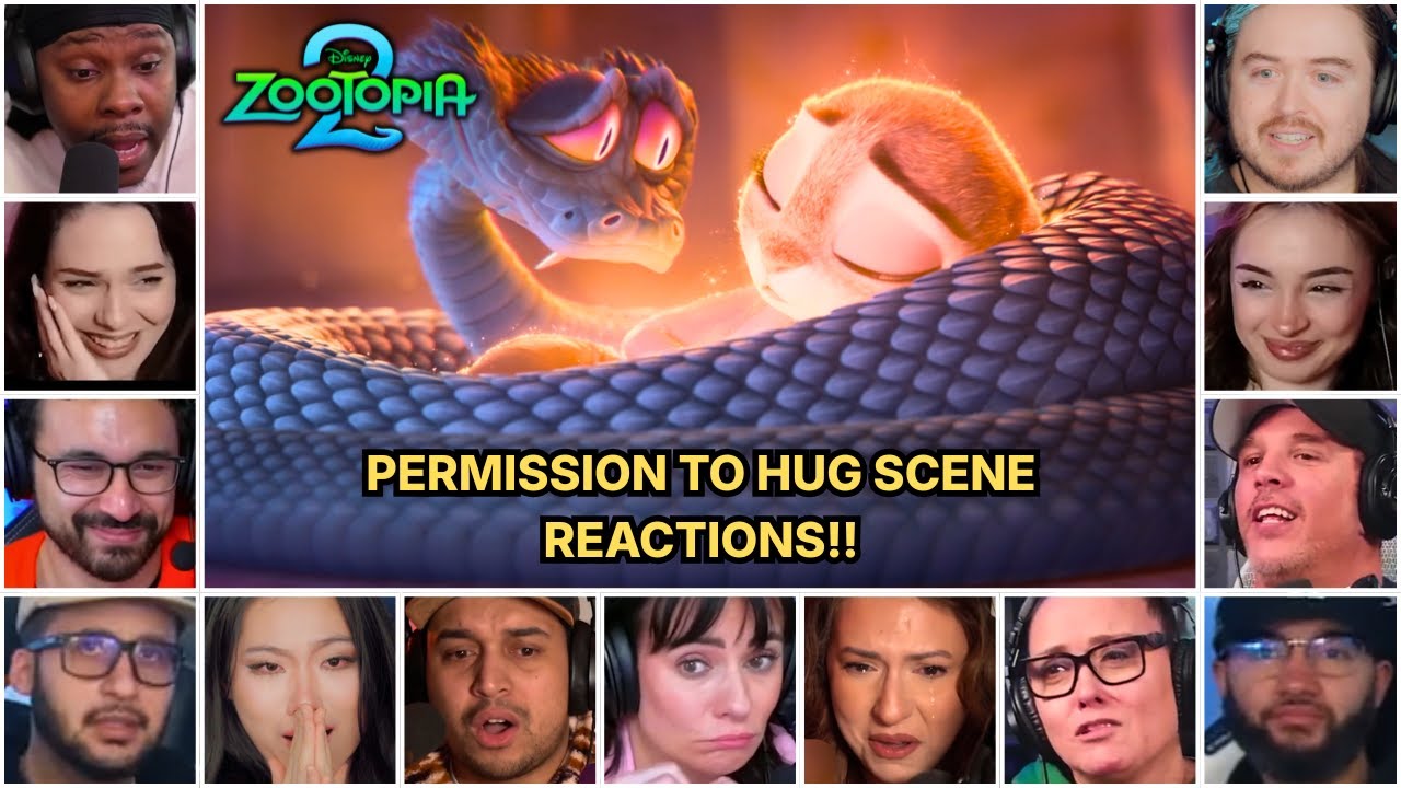 Reactors Reacting To Permission To Hug Scene | Zootopia 2 Movie Reaction Mashup
