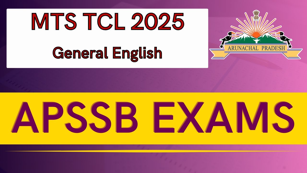 APSSB MTS TCL 2025 I GENERAL ENGLISH I APSSB PREVIOUS YEAR QUESTIONS
