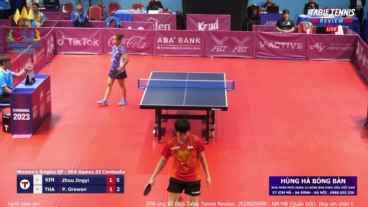 Panarang Orawan vs Zhou Jingyi | Tứ Kết Đơn Nữ | Sea Games 2023