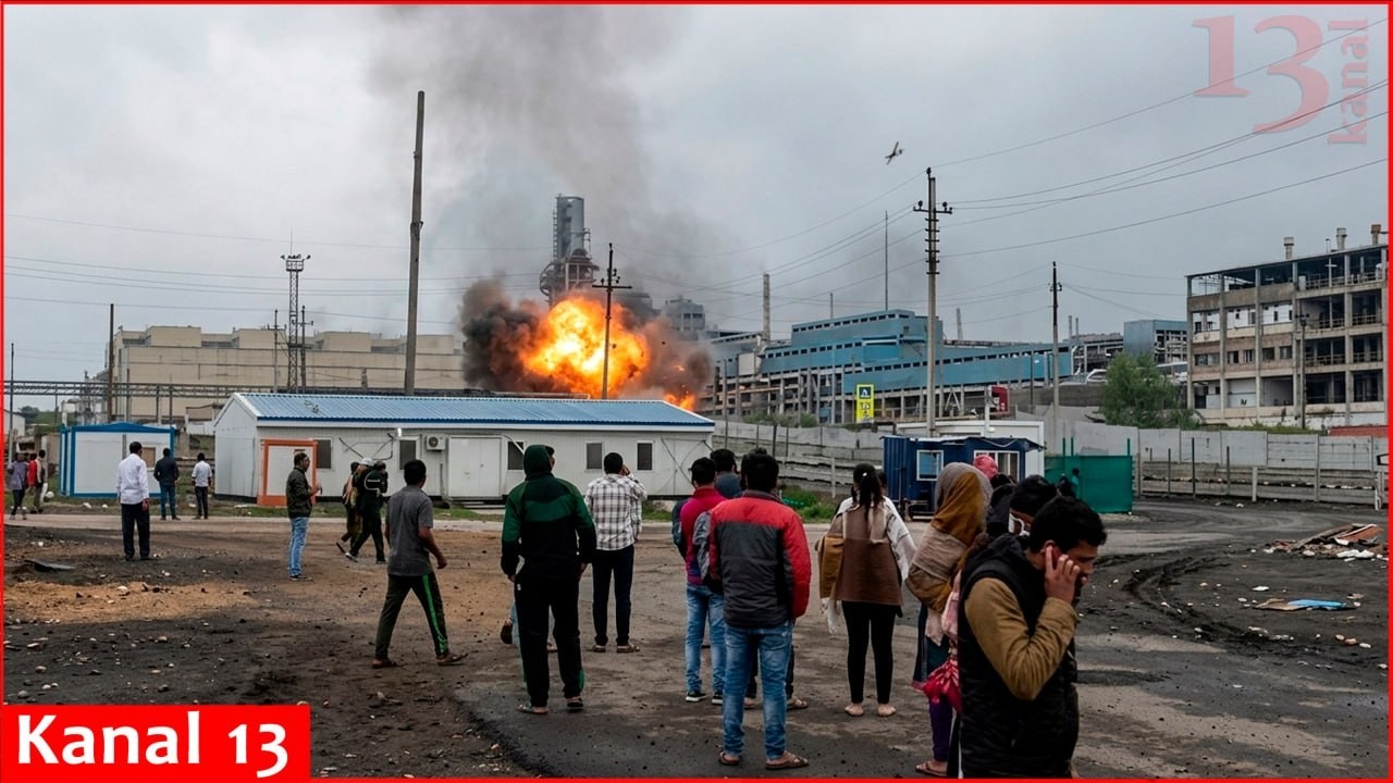 Момент удара дрона-камикадзе по российскому нефтеперерабатывающему заводу в Нижнекамске