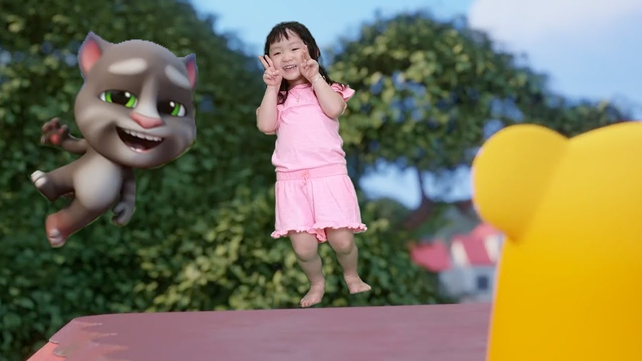 Can You Handle My Talking Tom 2 in Real Life Play SUPER Trampoline 🦸‍♂️💨 and more Kate stories
