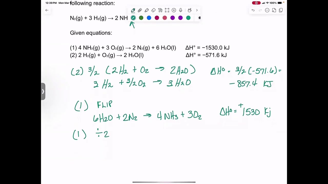 Hess’s Law Made Easy | Formation of Ammonia ΔH° Step-by-Step