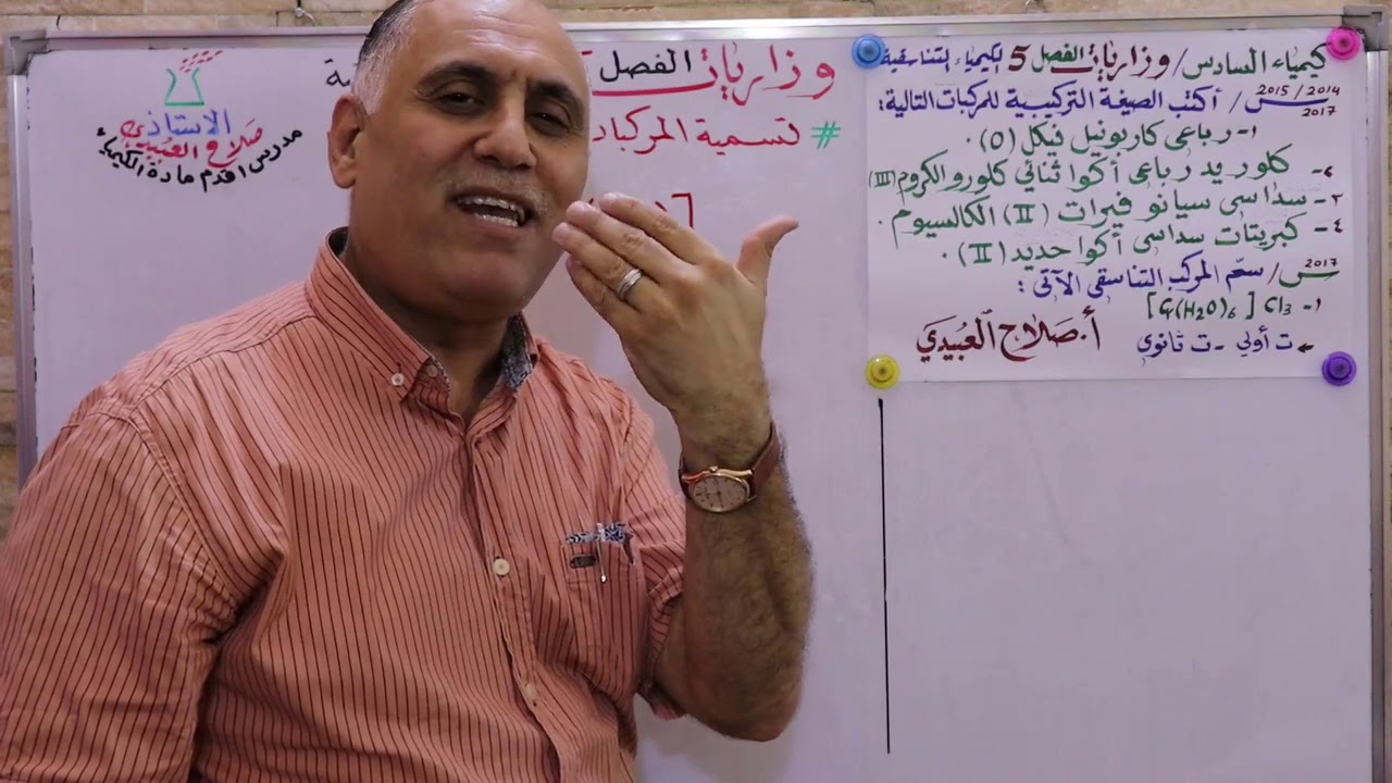 وزاريات الفصل الخامس ( الكيمياء التناسقية ) تسمية المركبات #ح1