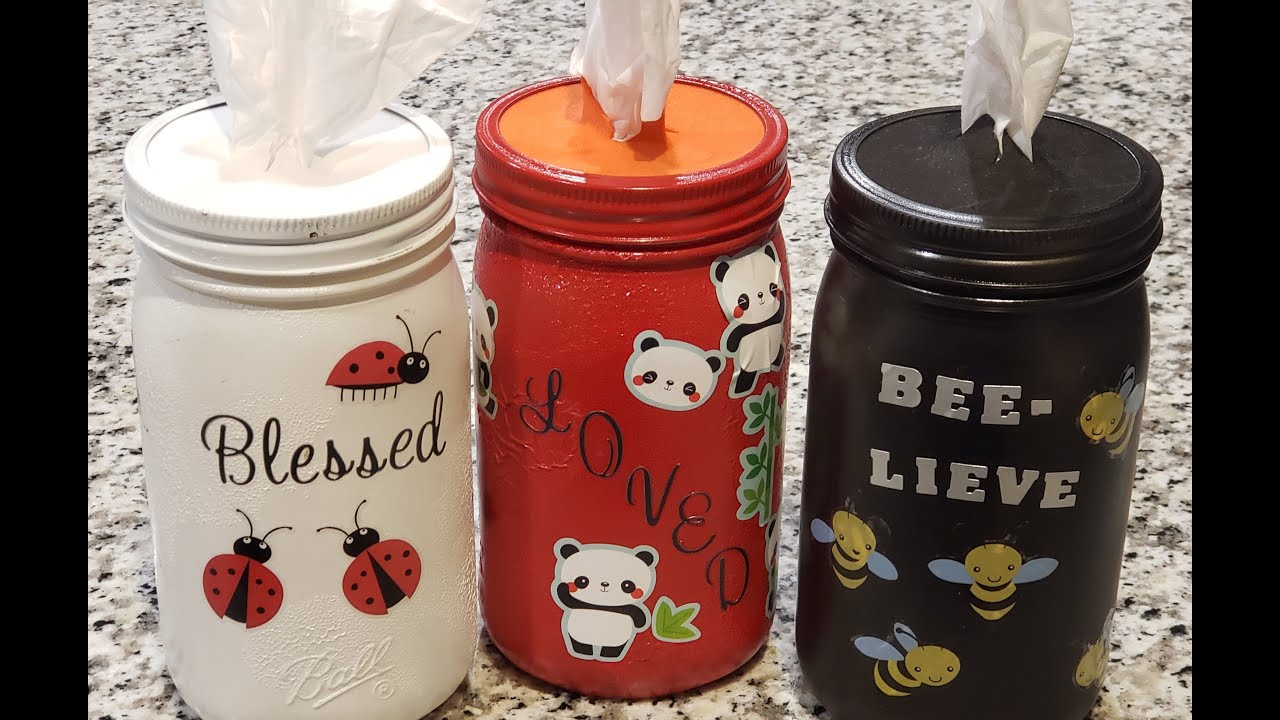 DIY- Mason Jar Tissue Holders by DCI with Kalynn & Avalyn : Episode 1