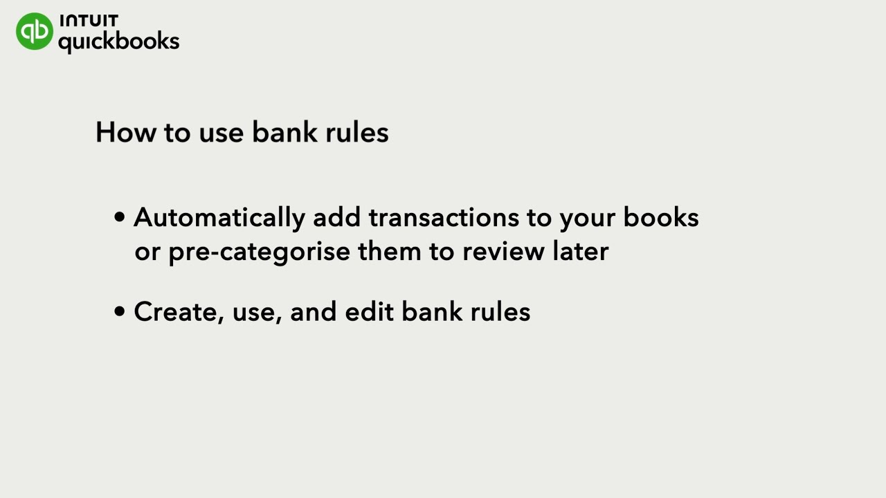 How to use bank rules