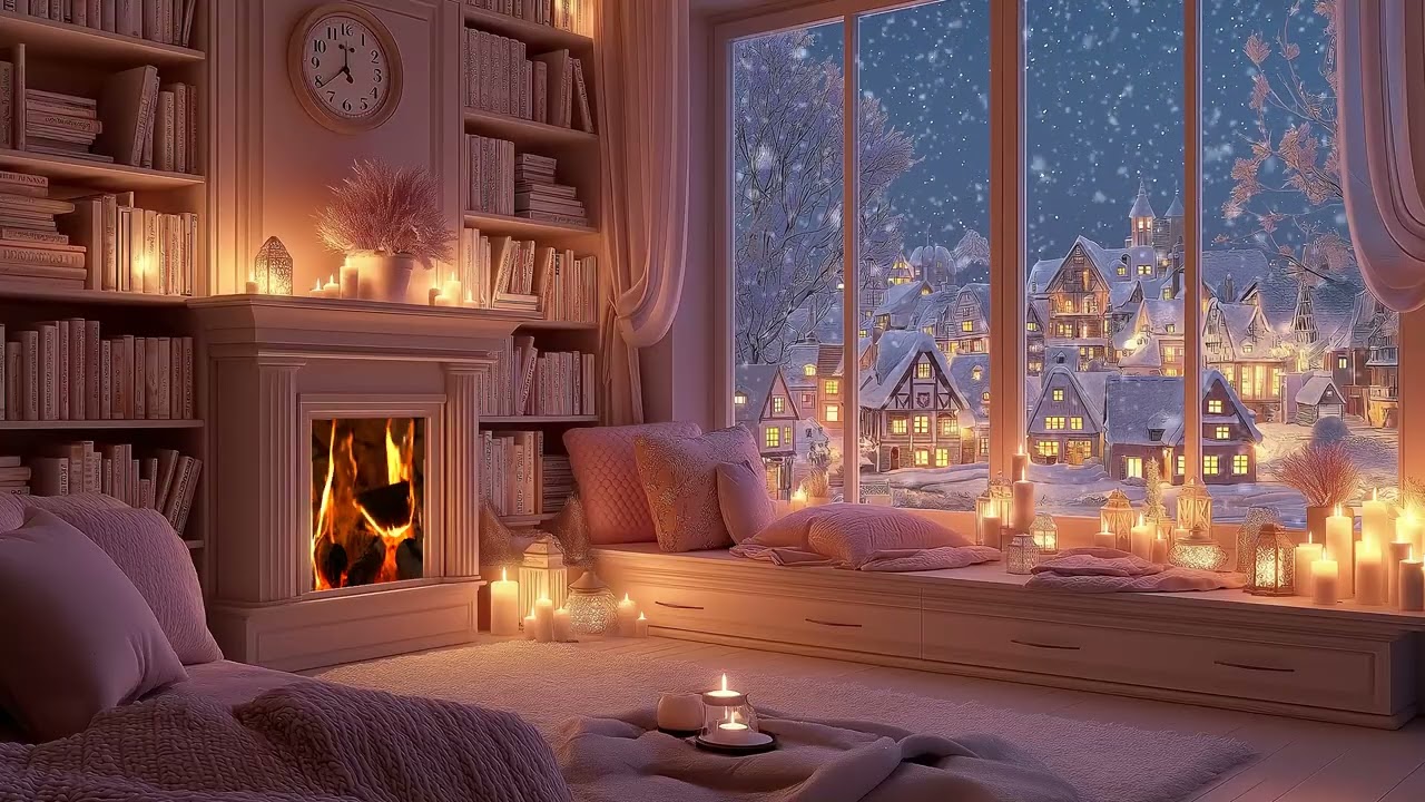 ❄️Powerful Blizzard Sounds | Rustic Cabin & Fireplace| 3 Hours Peaceful Sleep Relax Study Meditation