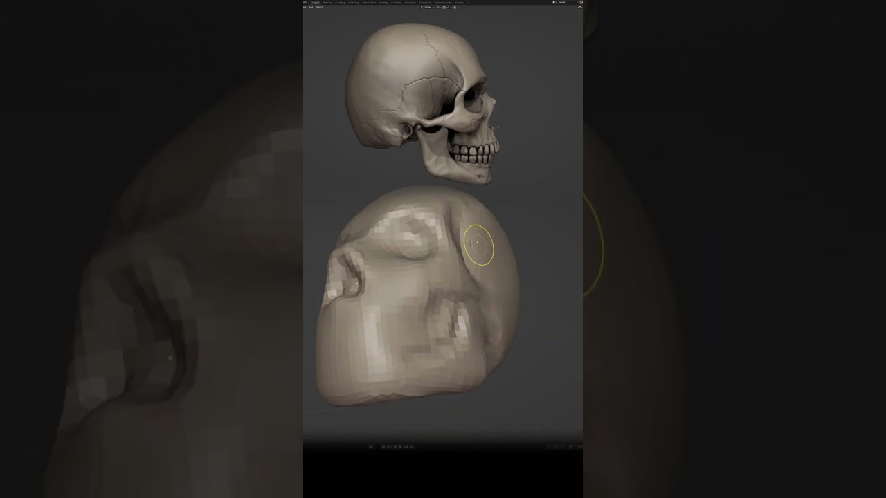 Un cr&aacute;neo en Blender - #b3d #skull #digitalsculpting #blender #modelado3d #3dmodeling #art #3d