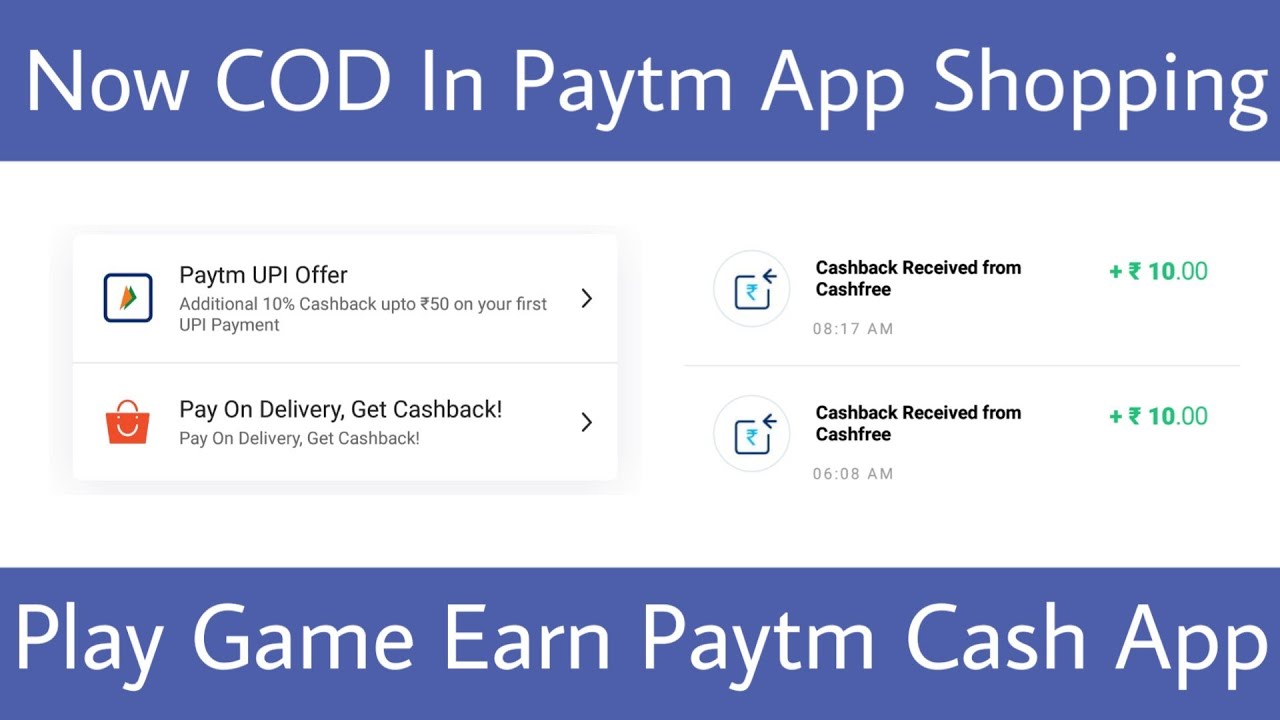 Paytm BiG Update Now COD In Paytm App | Earn Free Paytm Cash Daily By Playing Games | Offers Zone