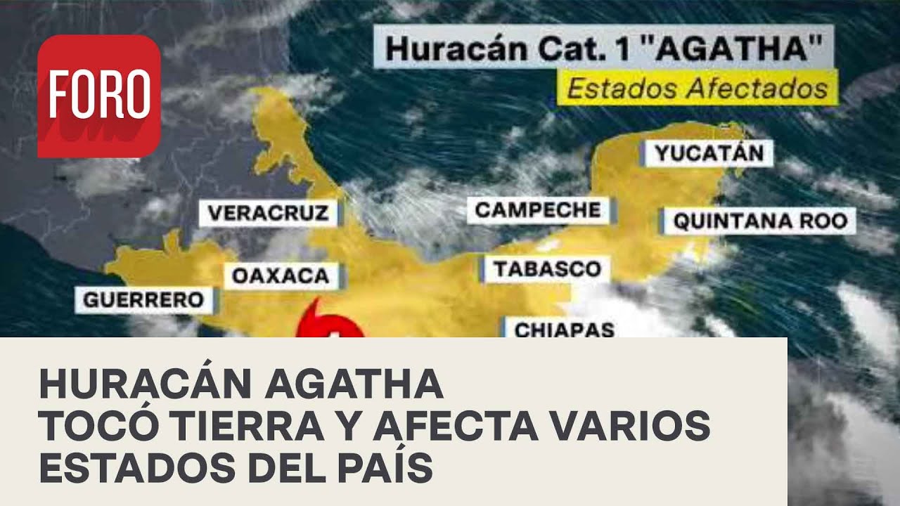 Huracán Agatha toca tierra en México