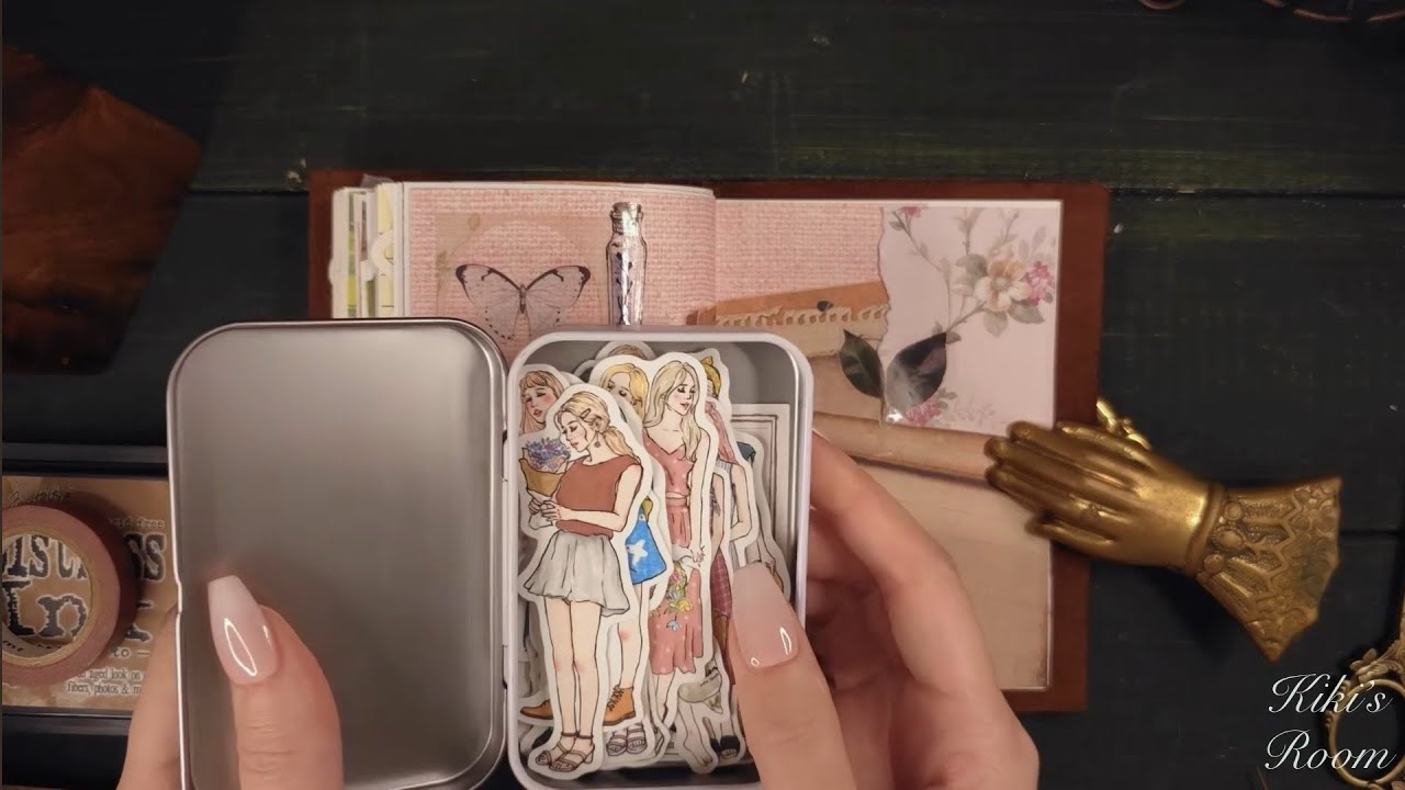 ASMR｜ピンクとブラウン 2つのコラージュ/Pink & Brown Theme｜紙の音,Journal ideas