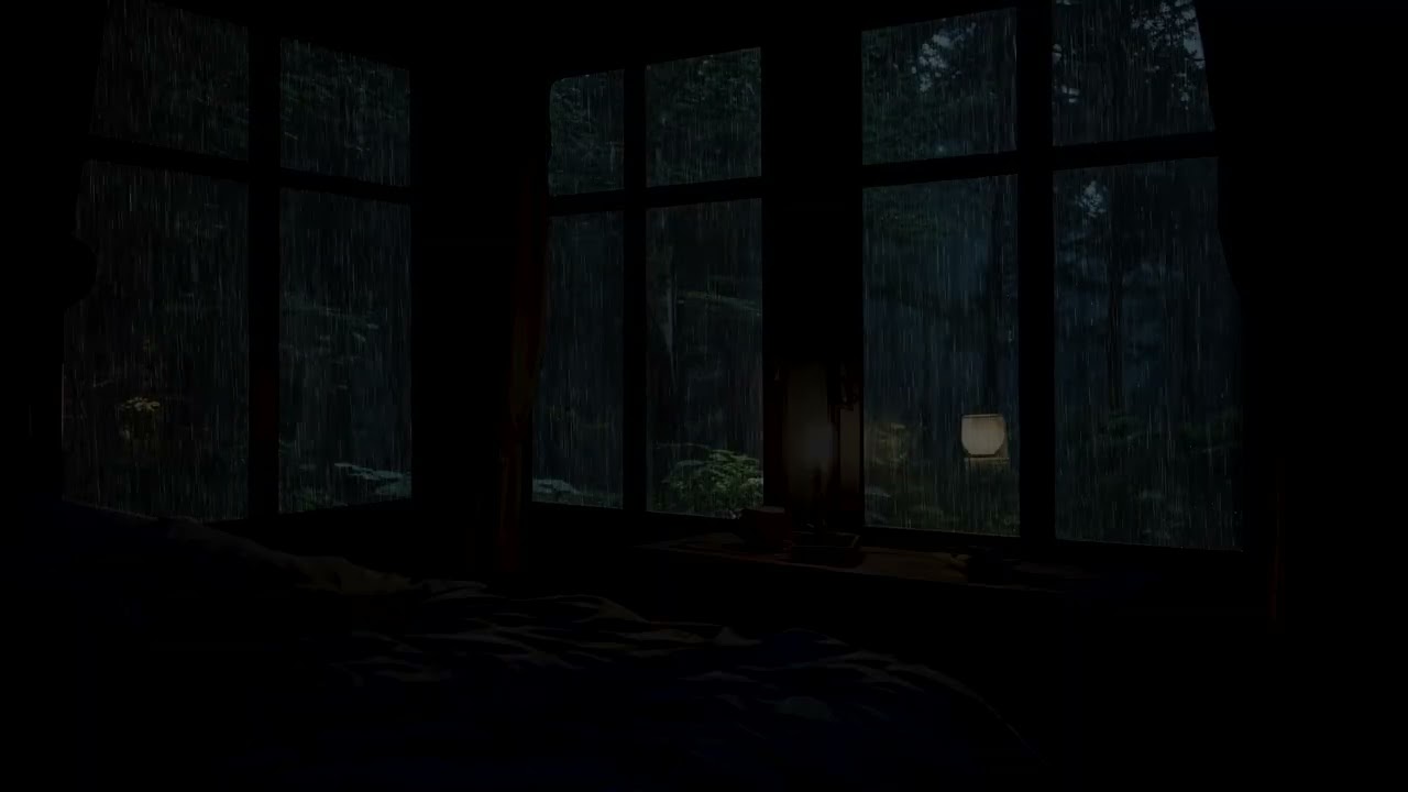 Dark Room Rain Sounds: Relive Childhood Memories & Escape Stress | Timeless Rainfall for Relaxation