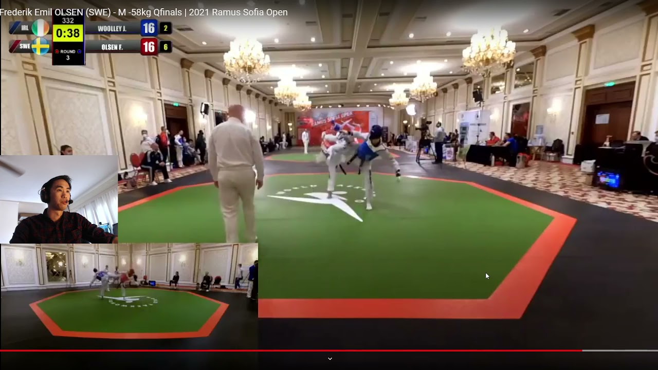 Modern Taekwondo Sparring! Changing Targets+Maintaining Pressure [IRL] WOOLLEY VS [SWE] OLSEN -58KG