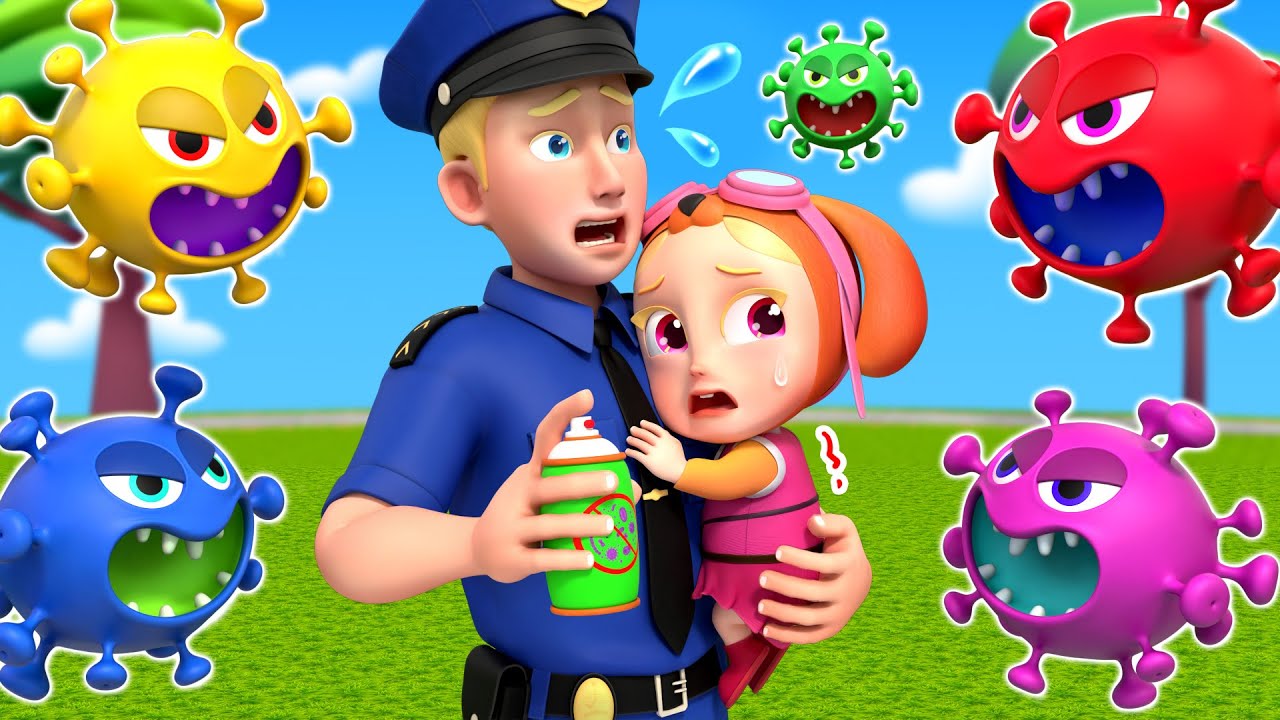 Police Safety Song | Stay Healthy Kids 💪 | Fight the Flu Song | Rosoo Nursery Rhymes
