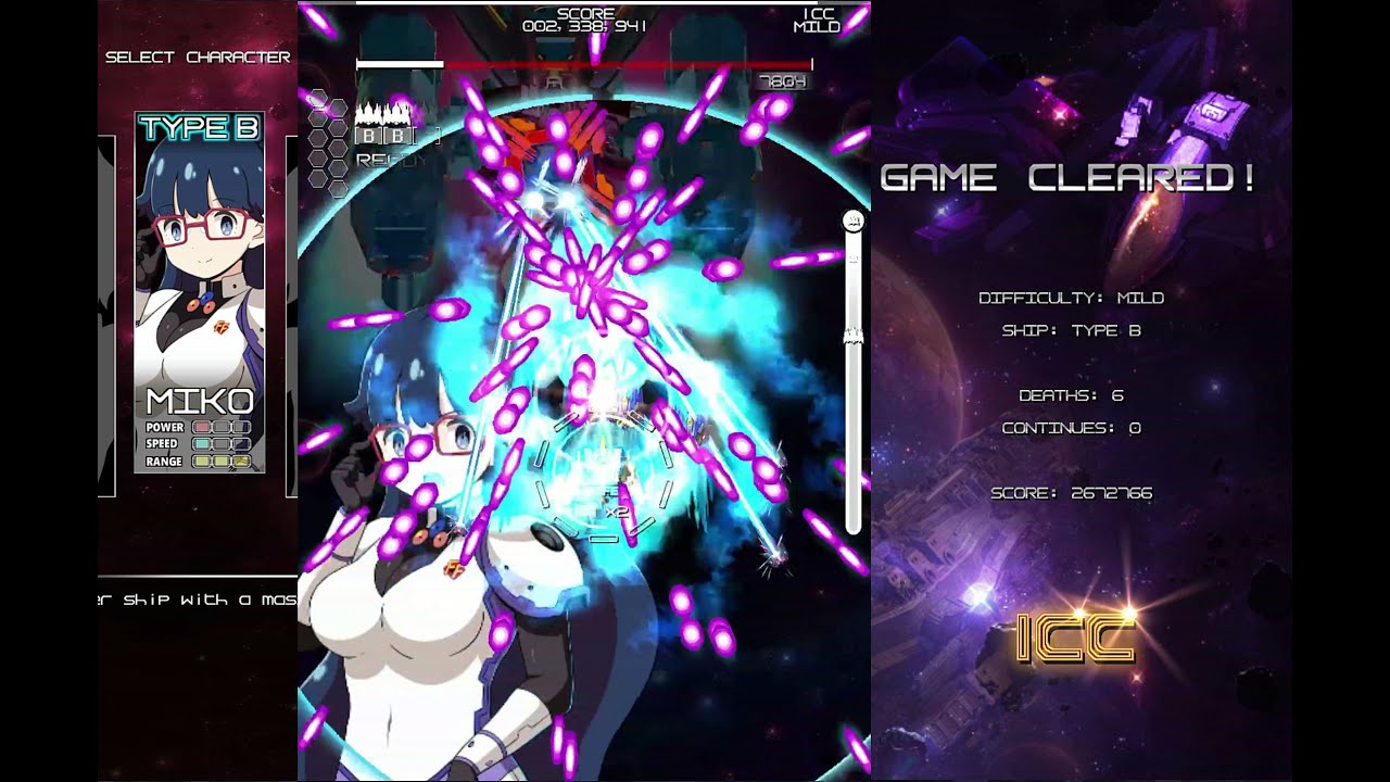 [Switch] （縦画面）GUNVEIN 難易度MILD なんとかワンコインクリア(TYPE-B青使用）1CC