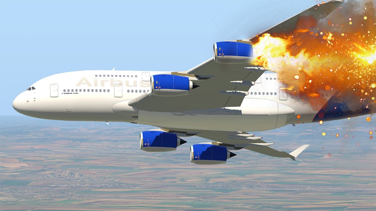 Огромная аварийная посадка A380 с пожаром двигателя | Xplane 11