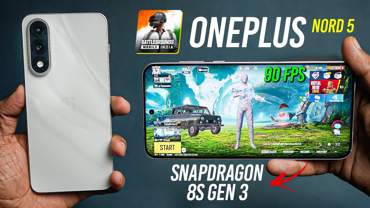 OnePlus Nord 5 - 90 FPS BGMI Test 🔥 SD 8s Gen 3 🎁 Giveaway