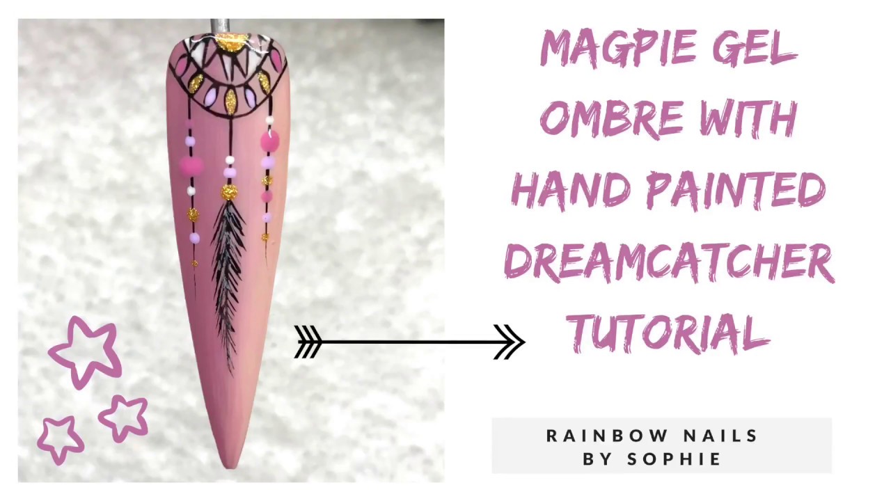 Magpie Gel Ombré & Dreamcatcher Design | Rainbow Nails by Sophie