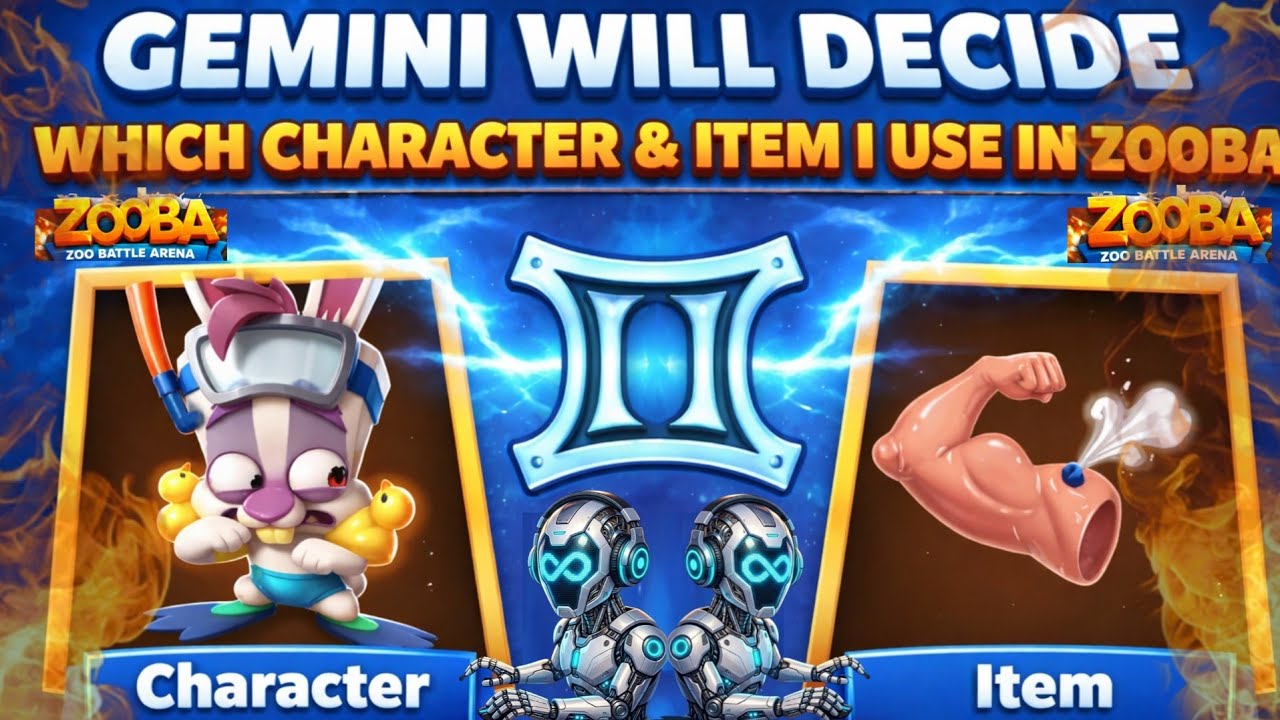 Challenge- Gemini(AI) Will Decide Which Character and Items I Equip 😱 | Zooba Interesting Challenge🔥