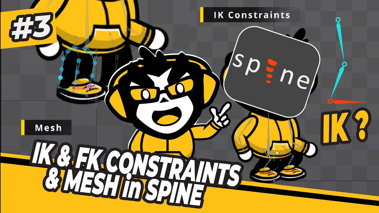 #3 - Hướng dẫn Ik & Fk Constraints và tính năng Mesh trong Spine