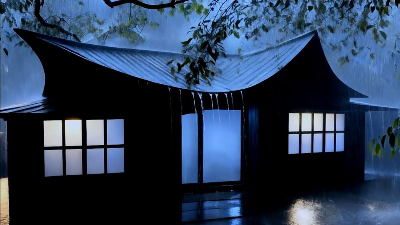 The Key to Good Night's Sleep is the Hurricane Rain & Thunder Pounding on Tin Roof in Dark Forest