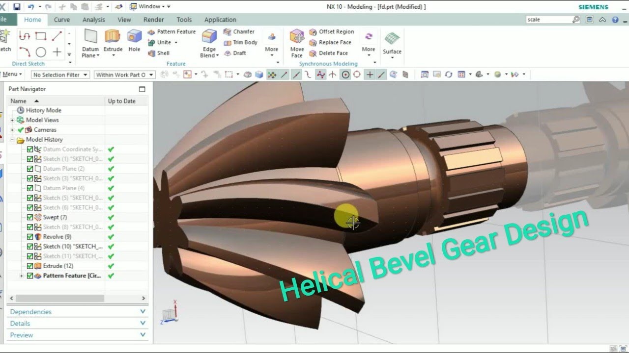 Helical Bevel Gear Design In NX
