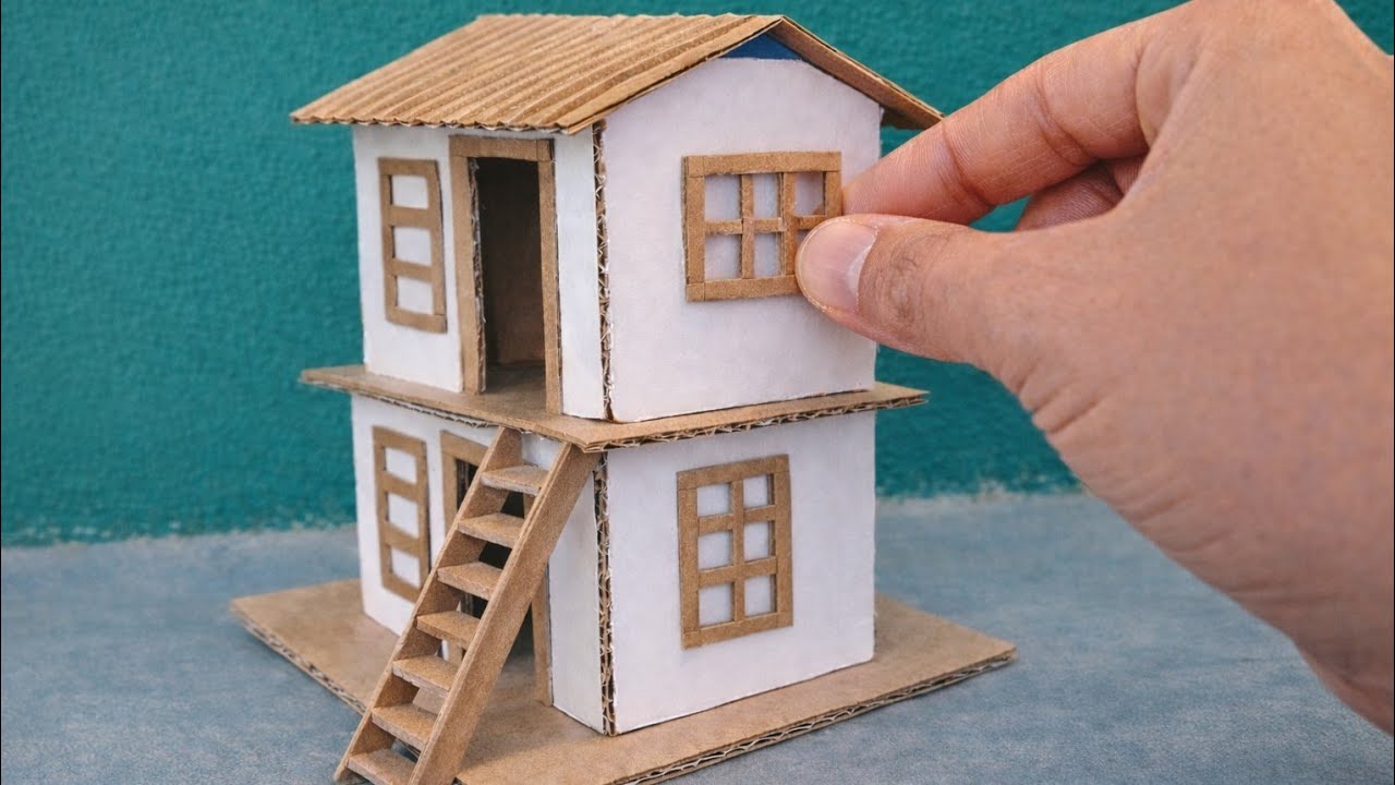 Как сделать домик из картона / Gatte ka ghar