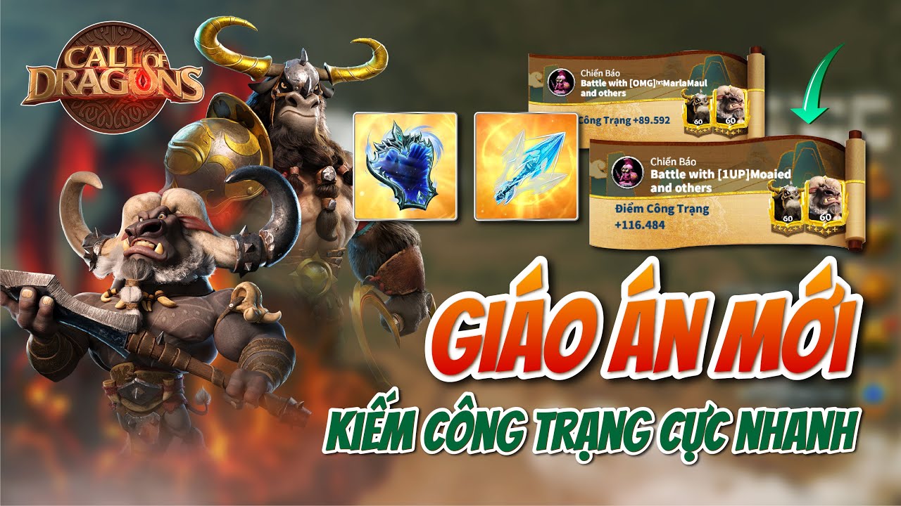 GI&Aacute;O &Aacute;N MỚI - KIẾM 100K MERIT CHO MỖI LẦN RA TRẬN | Call of Dragon | Chia sẻ lối chơi mới ở SoS6