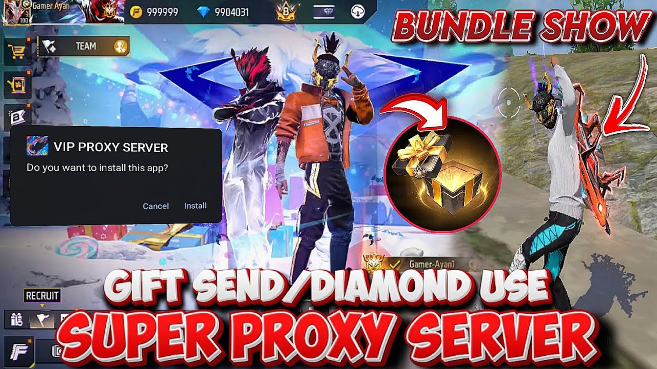 BUNDLE SHOW GIFTS + DIAMOND USE 🔥 | SUPER VIP ASTUTE BETA PROXY SERVER HOW TO DOWNLOAD
