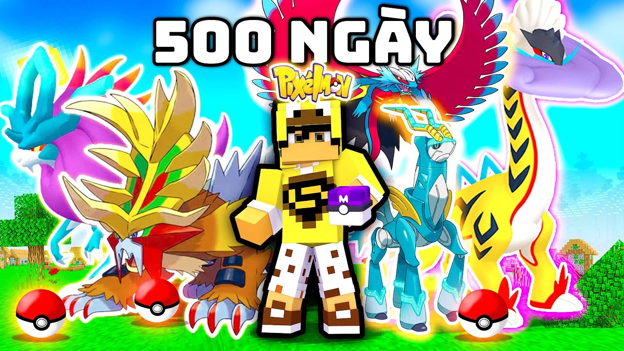 T&oacute;m Tắt Sinh Tồn Ng&agrave;y 1 Đến Ng&agrave;y 500 Trong Minecraft Pixelmon Thần Th&uacute; ULTIMATE Si&ecirc;u Kh&oacute; !!