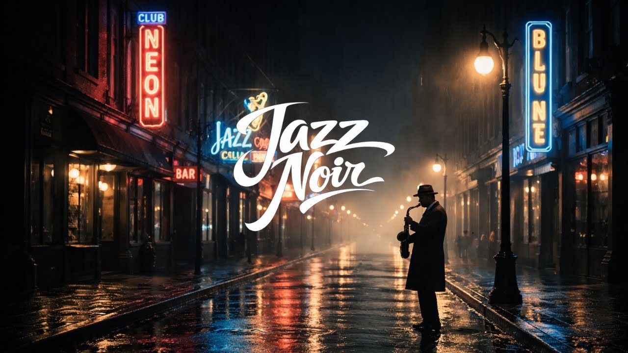 Neon Street Noir — 2 Hours of 1940s–1950s Jazz for Focus & Unwind | Rainy City Nights