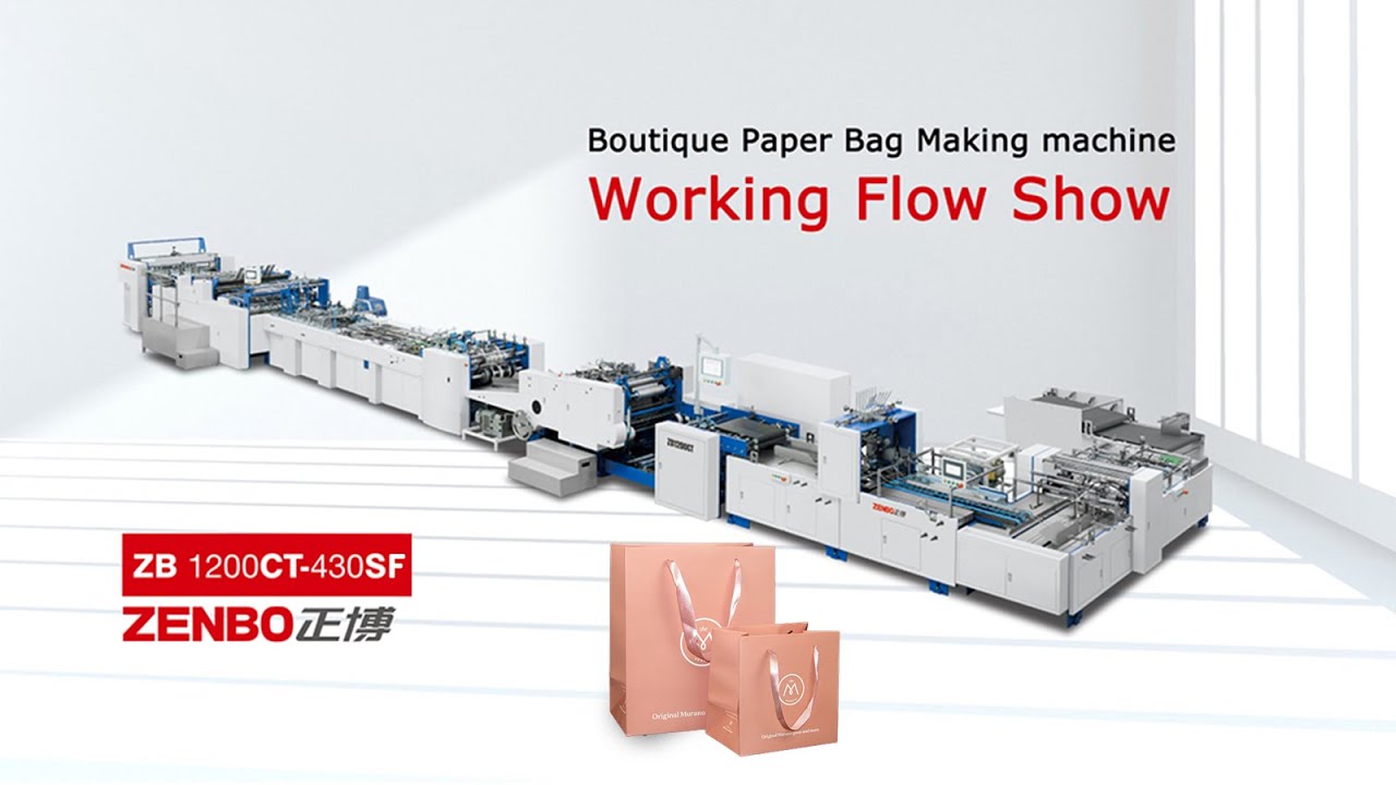 Sheet Fed Paper Bag Making Machine For Produce Luxury Paper Bags ZB1200CT-430SF
