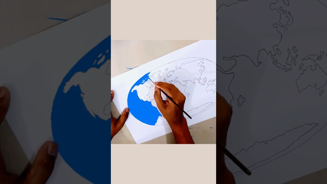 How to draw a World Map #Shorts #WorldMap