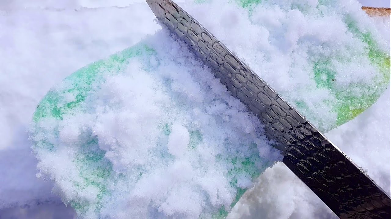 Frozen car sponge in snow - slicing, ripping & bits squeezing |WATCH IN HD| ig @asmr_by_ann