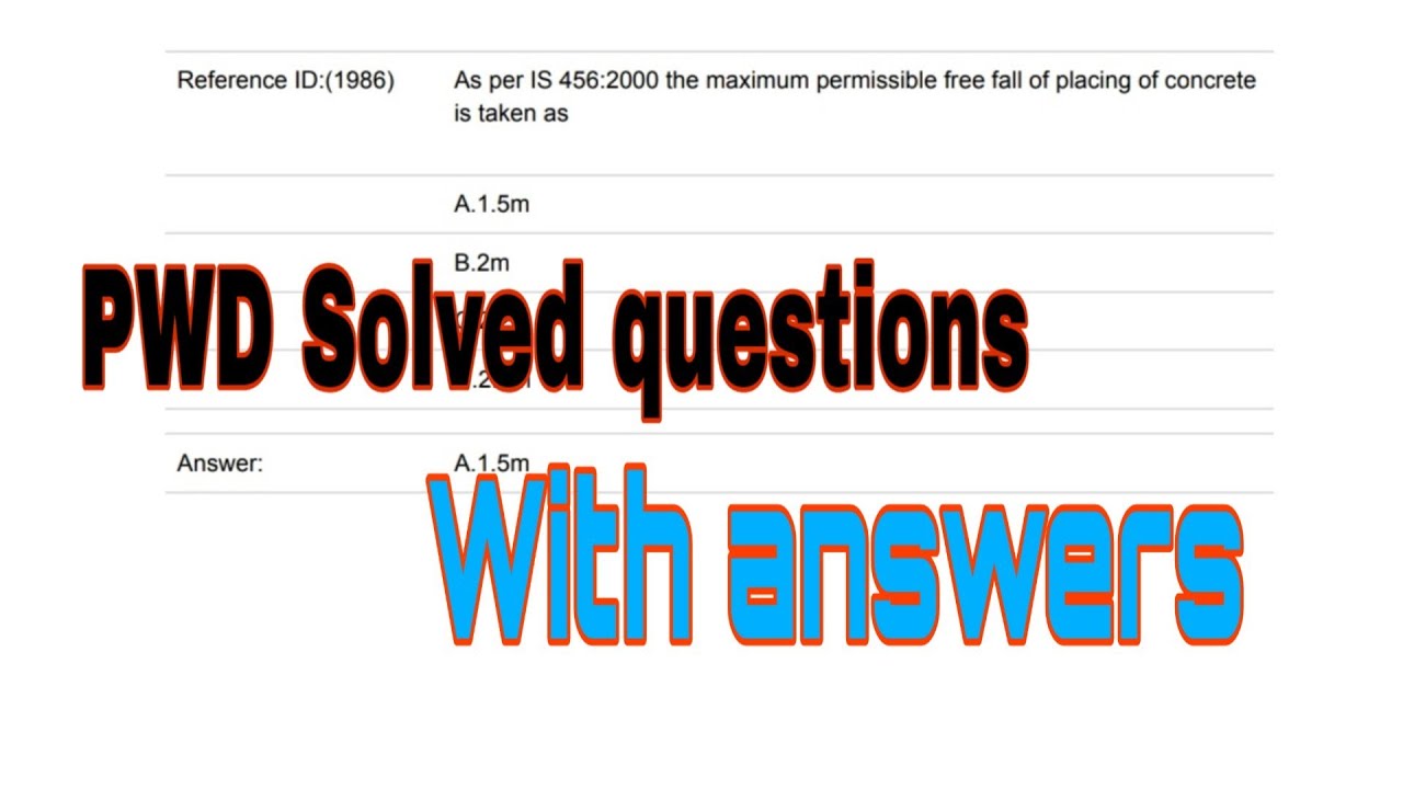 Pwd previous question paper | PWD solved question with answers | solved paper