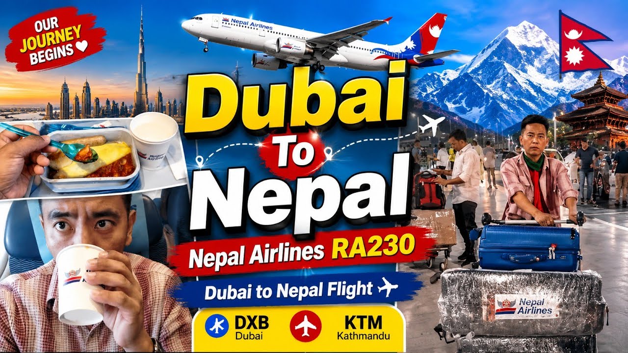Dubai to Nepal | Nepal Airlines RA230 | Dubai to Nepal Flight