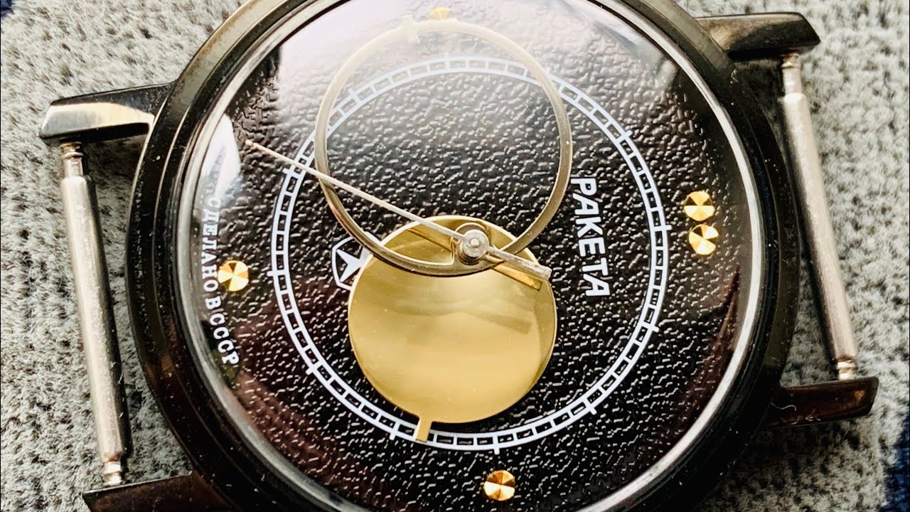 Collectible Watch RAKETA Kopernik 2609 State Mark of Quality PChZ black chrome made in USSR/Ракета