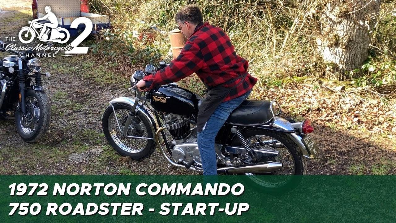 1972 Norton Commando 750 Roadster start up & engine sound