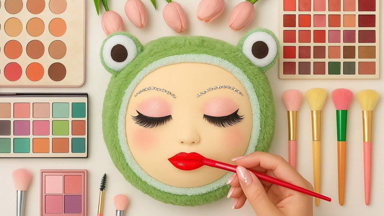 Oddly Satisfying ASMR Makeup On Mannequin (No Talking)