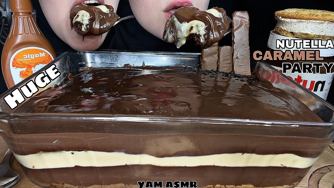 🍫CARAMEL TWIX PARTY,NUTELLA DESSERTS MUKBANG 누텔라 카라멜 디저트/ヌテラ キャラメル デザート/能多益焦糖甜點/حلويات بالكراميل