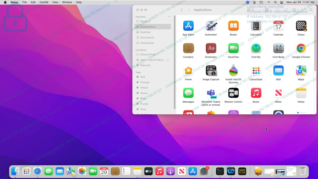 Screen watermark for macOS