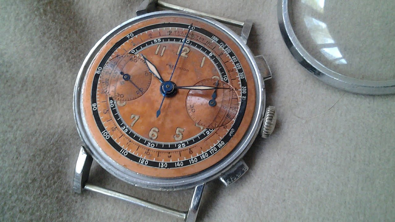 Vintage chronograph Landeron 52 Военные часы