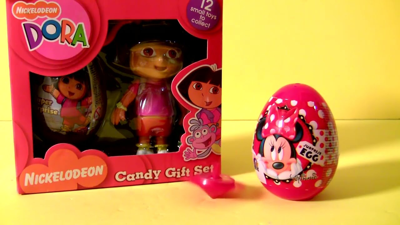 Dora Surprise Candy Boxes Christmas in July Disney Minnie Mouse Surprise Eggs & Dora the Explorer
