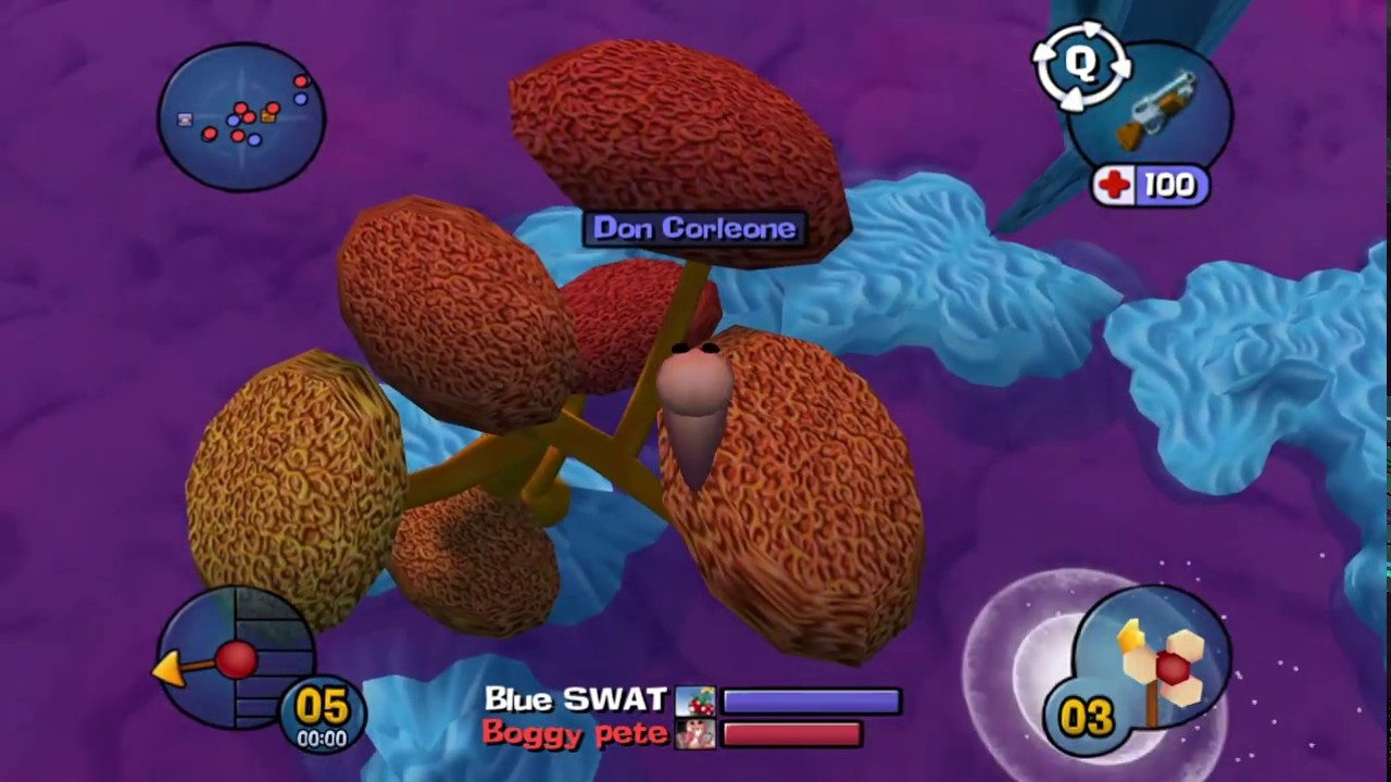 Worms 3D Online Gameplay - Boby(Blue) vs Angry Worm(Red) (2020) Part 1/3