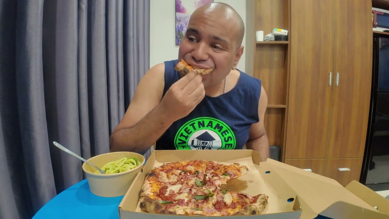 ASMR🍕MEAT LOVER PIZZA🍝CREAMY PESTO CHICKEN PASTA🤤😋 | SOFT SPOKEN | EATING SOUNDS