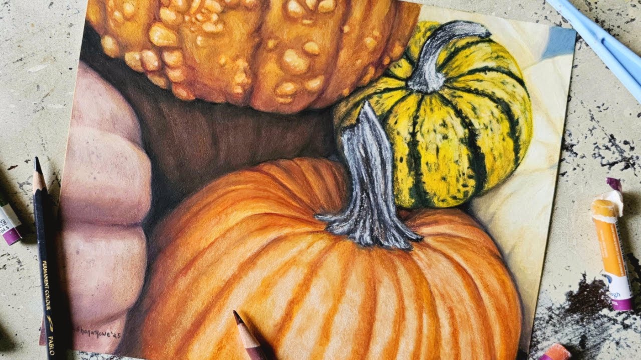 Watch This Pumpkin Oil Pastel Drawing Come to Life! Cozy Fall Art!