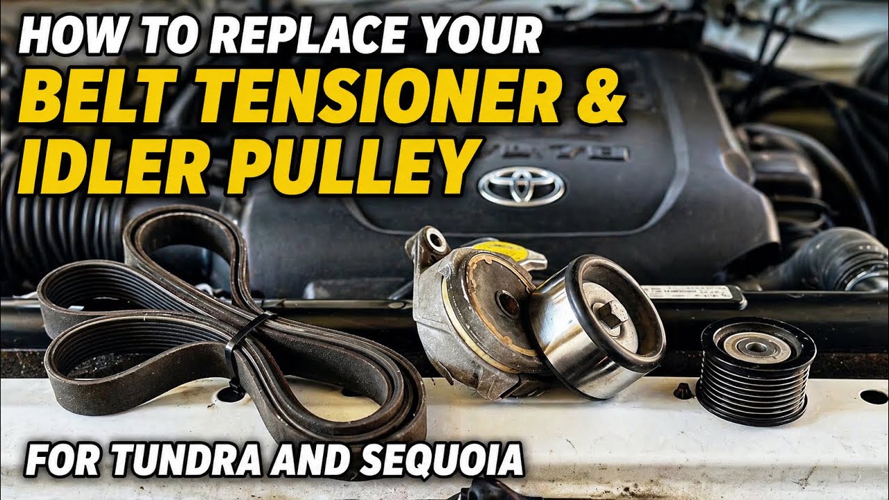 5.7 Toyota Tundra Serpentine Belt Tensioner and Idler Pulley Replacement DIY 2007-2021