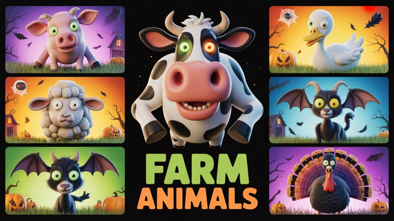Halloween Farm Animal Sounds Song | Animals and Farm Song for Kids | Fun Nursery Rhymes