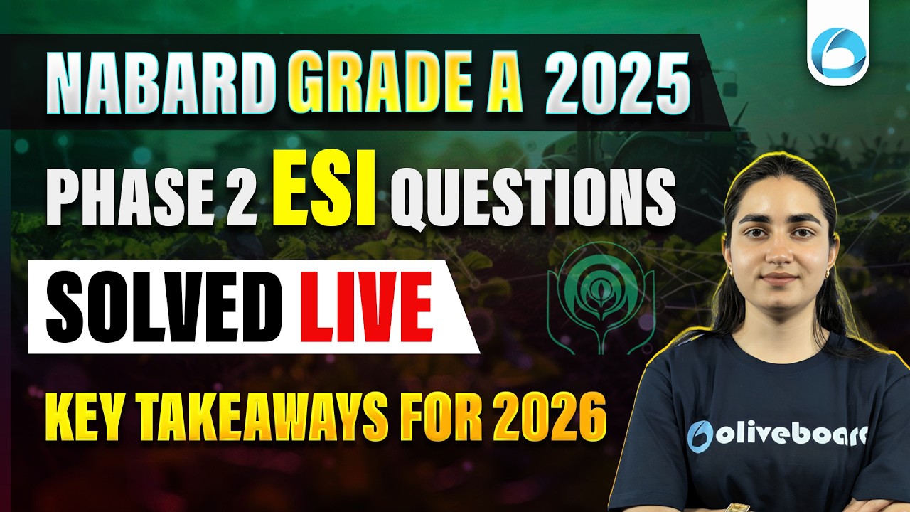 NABARD Grade A 2025 ESI Paper Analysis | Phase 2 Questions Solved